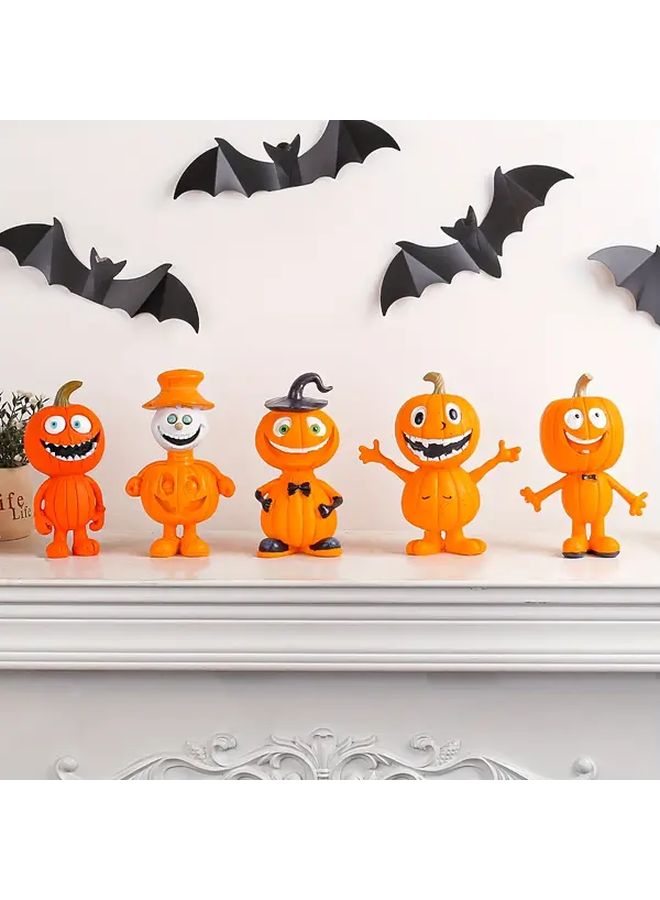 Pumpkin E Halloween Cartoon Standing Pumpkin Resin Decor Home Living Room Craft Art Gift - Image 4