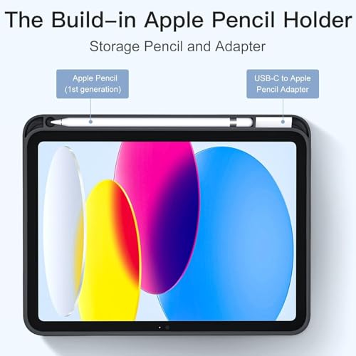 EDNITA Smart Case for iPad (A16) 11th/10th Generation (2025/2022), Auto Sleep/Wake Cover, Pencil Holder, Soft Flexible Case, Recoil Series for Apple iPad 10th/11th Gen-Black - Image 4