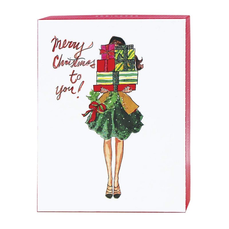 Graphique Chic Xmas Holiday Cards | Pack of 20 Blank Cards with Envelopes | Christmas Greetings | 4 Assorted Designs with Glitter Accents | Boxed Set for Personalized Notes | 4.25" x 5.875"