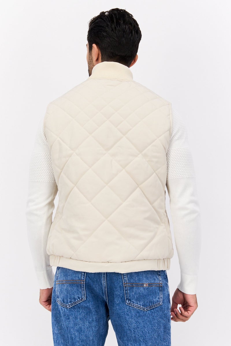 Lyle & Scott Men Quilted Vest Jacket, Beige - Image 3