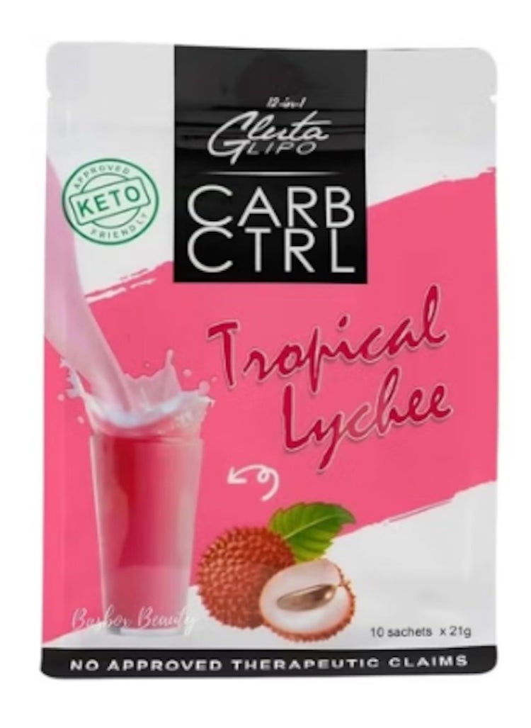 Gluta Glutalipo 12 in 1 CARB CTRL, 10 Sachets (Tropical Lychee) 