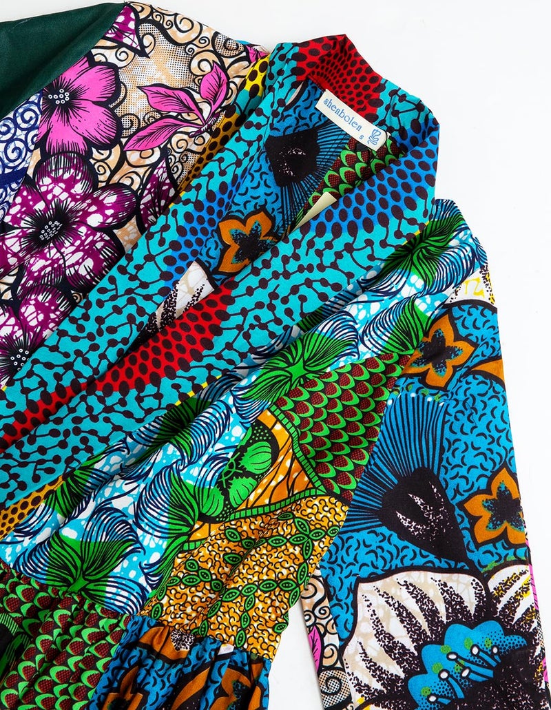 SHENBOLEN Women African Traditional Batik Print Long Sleeve Shirt Dashiki Casual Cotton Shirt(Small,F) - Image 4