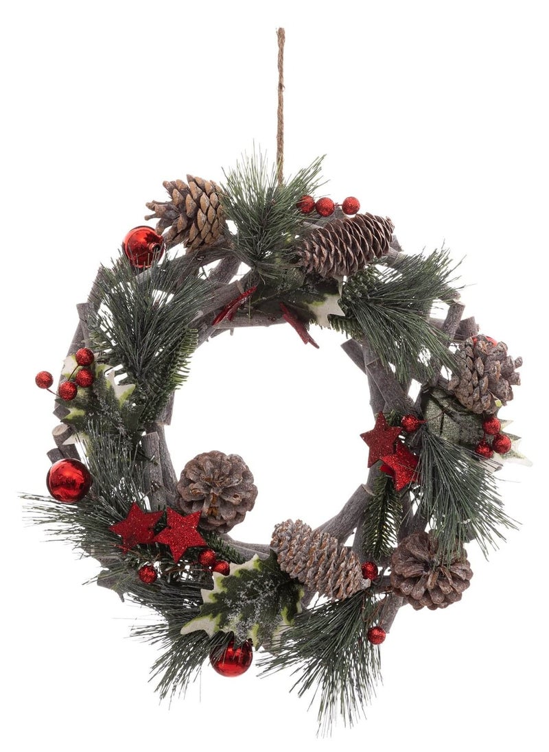atmosphera - Christmas Eve Wood Branch Wreath (32 x 8 cm) - Image 1