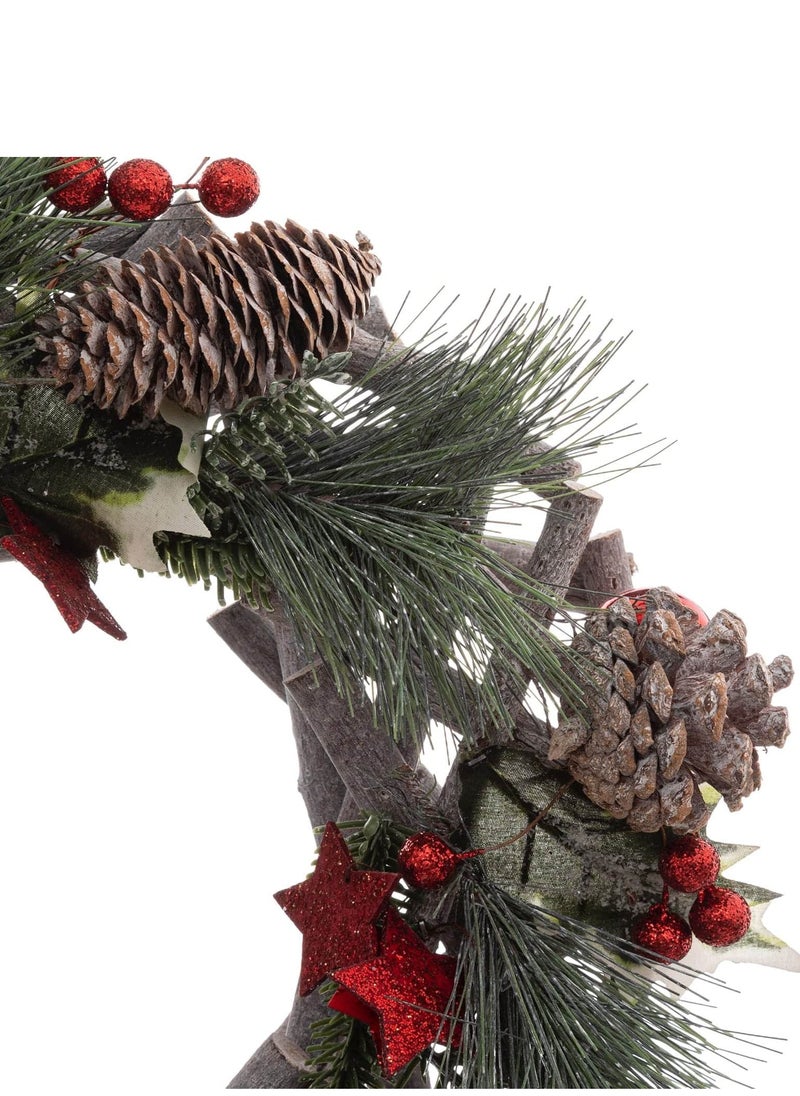atmosphera - Christmas Eve Wood Branch Wreath (32 x 8 cm) - Image 1