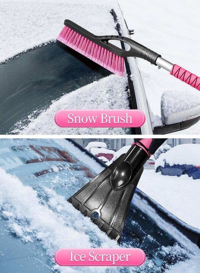 HEEYA 2 Pack 27 Inch Ice Scraper and Brush for Car, Snow Brush and Ice Scraper with Foam Grip, Detachable Snow Scraper for SUV Truck Jeep Vehicle Auto Windshield Window - Purple & Pink - Image 3