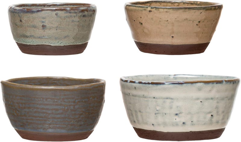 Creative CoOp Stoneware Bowls with Reactive Glaze Finish Set of 4 - Image 2
