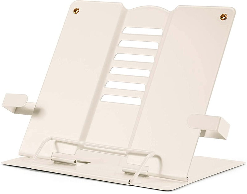 EXPORTTANZA Portable Metal Book Stand Holder Adjustable Foldable Design for Desktop Use Ideal for Cookbooks Textbooks Sheet Music and More Convenient Book Organizer Black - Image 2