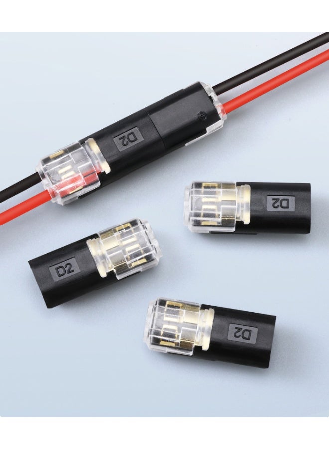 30PCS Double Wire Plug in Connector,Pluggable Low Voltage Wire Connector with Locking Buckle,Quick Disconnect Led Light Strip Connectors 2 Pin,No Wire Stripping Cutting 18-22AWG - Image 1