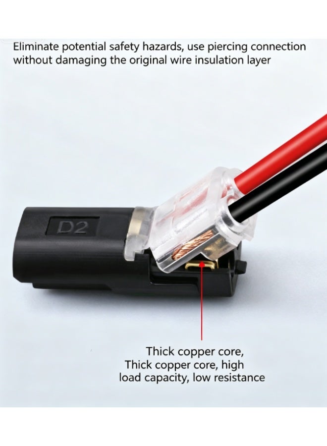 30PCS Double Wire Plug in Connector,Pluggable Low Voltage Wire Connector with Locking Buckle,Quick Disconnect Led Light Strip Connectors 2 Pin,No Wire Stripping Cutting 18-22AWG - Image 2