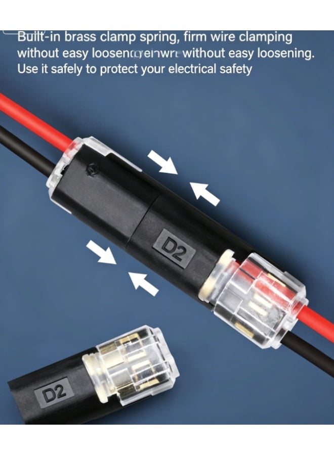 30PCS Double Wire Plug in Connector,Pluggable Low Voltage Wire Connector with Locking Buckle,Quick Disconnect Led Light Strip Connectors 2 Pin,No Wire Stripping Cutting 18-22AWG - Image 3