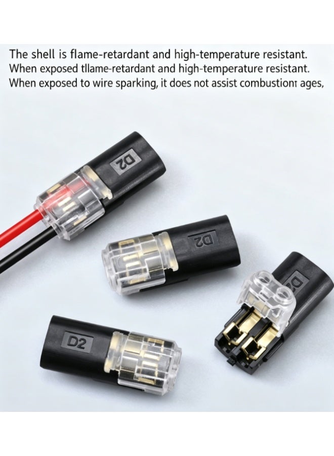 30PCS Double Wire Plug in Connector,Pluggable Low Voltage Wire Connector with Locking Buckle,Quick Disconnect Led Light Strip Connectors 2 Pin,No Wire Stripping Cutting 18-22AWG - Image 4