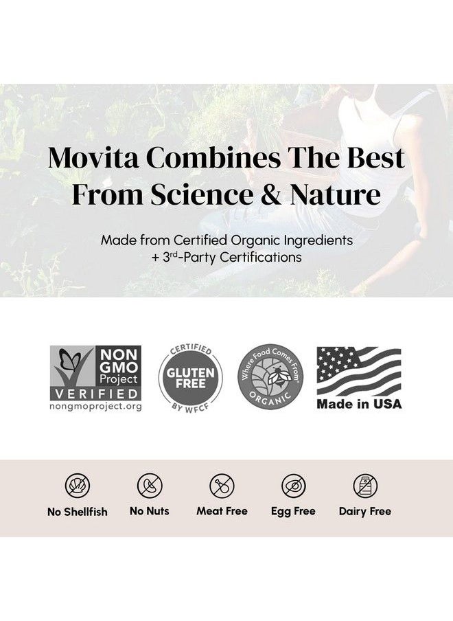 Movita - Beauty For Healthy Hair Skin Nails Refill Pouch Of 30 Tablets Certified Organic Veganfriendly Glutenfree Nongmo Fermented Whole Foods Vitamins And Minerals 30 Day Supply - Image 1