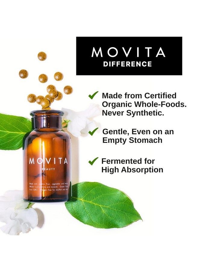 Movita - Beauty For Healthy Hair Skin Nails Refill Pouch Of 30 Tablets Certified Organic Veganfriendly Glutenfree Nongmo Fermented Whole Foods Vitamins And Minerals 30 Day Supply - Image 1