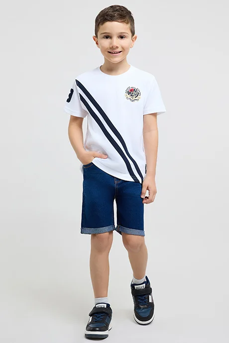 أر أند بي Embroidered Polo T-Shirt with Short Sleeves