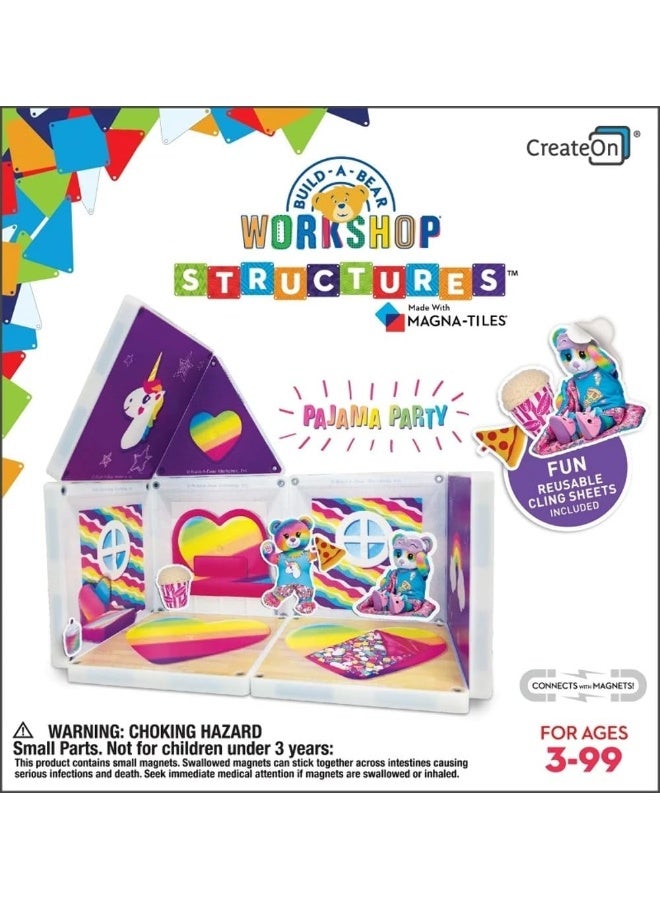 MAGNA-TILES إنشاء كوخ الدب في ورشة الدمى لحفلة البيجاما | اتصل بالمغناطيس، ألعاب بناء للأطفال، للأعمار 3+ - Image 1
