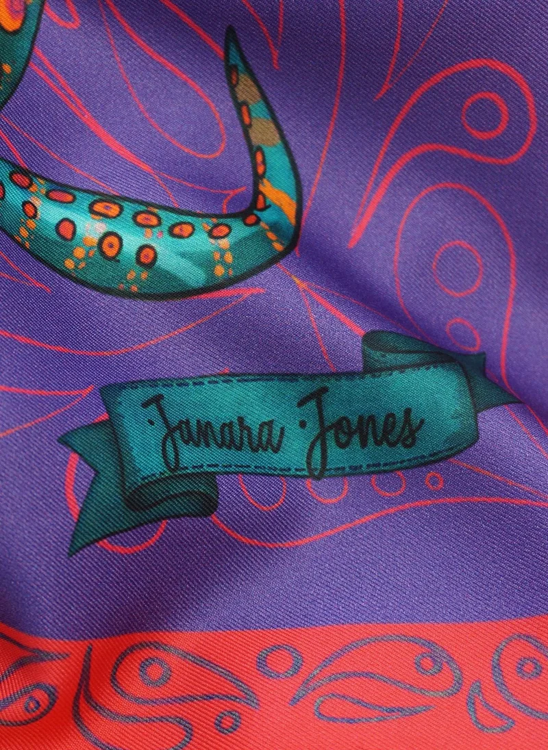 Janara Jones  Purple Marine Satin Twill Scarf for Women | Best Price UAE