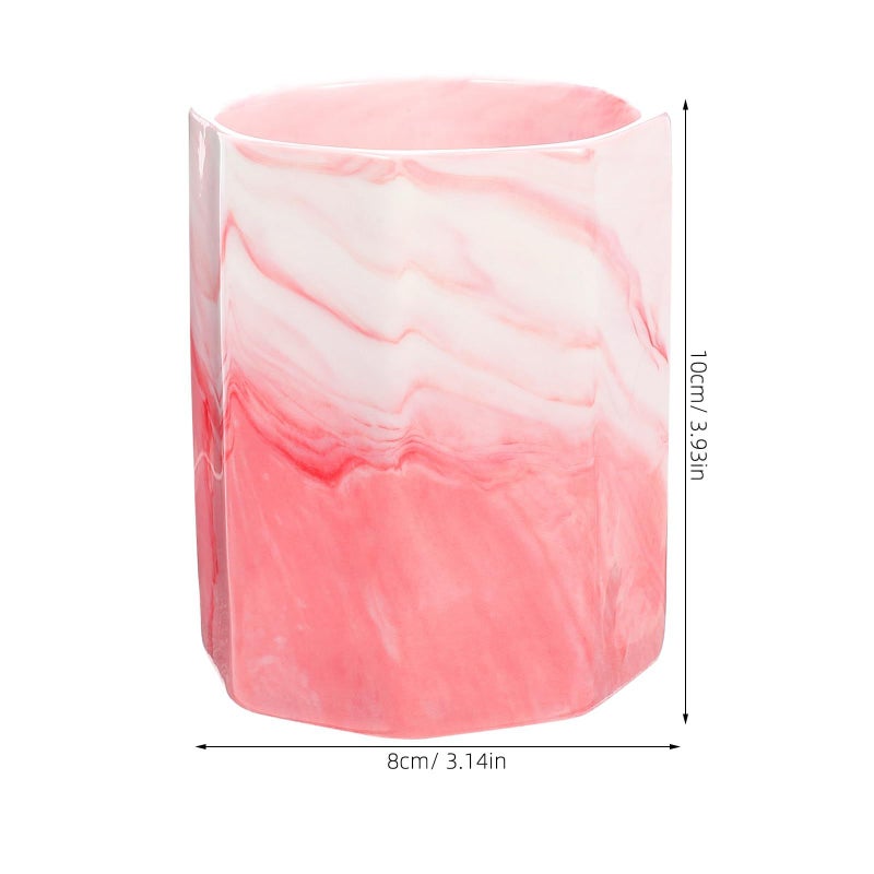 Pink Ceramic Pen Cup And Makeup Brush Holder Desk Organizer Storage Pencil Container Office Desk Accessory Workspace Vanity - Image 3