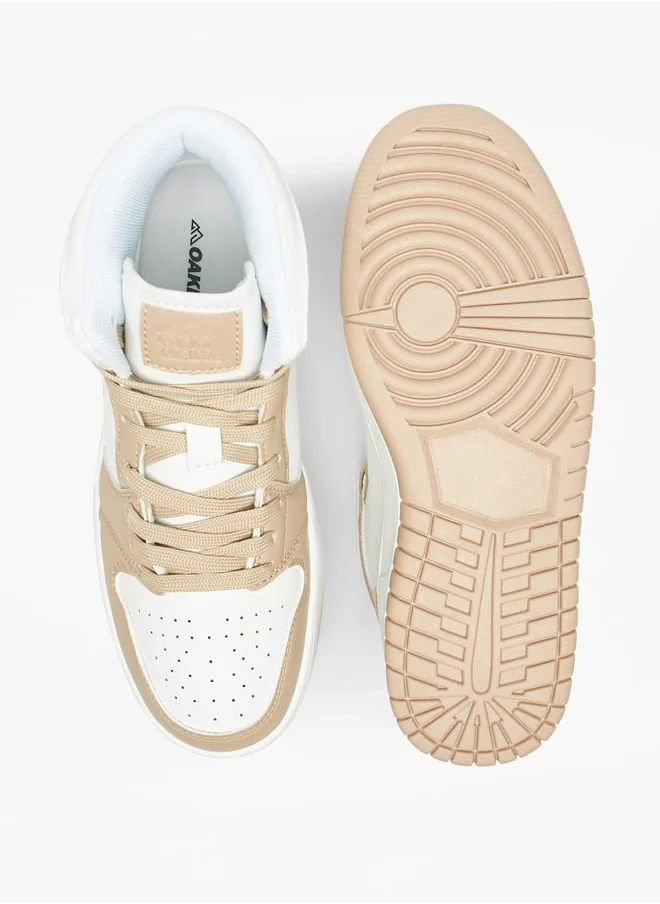 Oaklan by Shoexpress Womens Colourblock High Top Sneakers With Lace-Up Closure