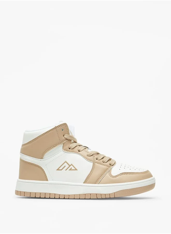 Oaklan by Shoexpress Womens Colourblock High Top Sneakers With Lace-Up Closure