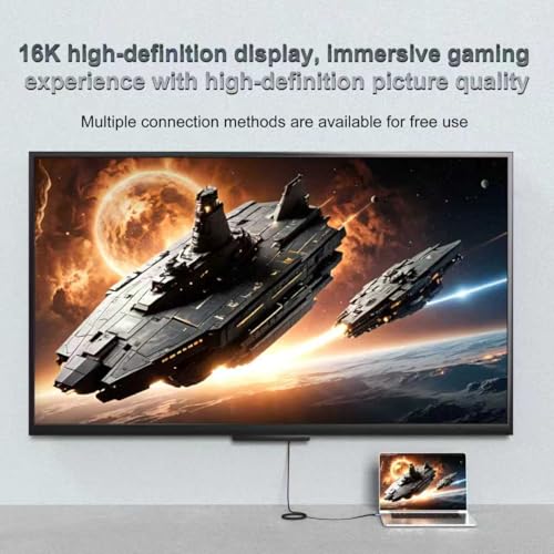 CHENLENIC 8K 10K 16K HDMI2.2 Cable , 96Gbps Ultra High Speed HDMI2.2 Cable 16K@30Hz 10K120Hz 8K@60Hz 4K@240Hz Cord, HDCP 2.3 & HDR10 eARC for Compatible with PS5/Xbox /Roku TV/Gaming PC/Blu-ra (HDMI2.2 16K 2M) - Image 3