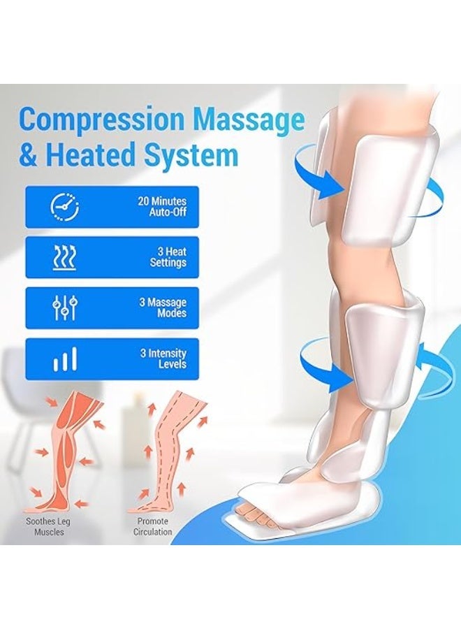 جهاز تدليك الأرجل والركبة المطور – تقنية التدليك بـ 4D للعضلات والركبة – مشدات حرارية بـ 3 مستويات للحرارة والشدة – مثالي لتخفيف الإجهاد وتحسين الدورة الدموية - Image 2