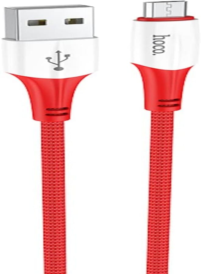 Hoco Hoco x70 - ferry charging and data transmittion cable (2.4a -1m), usb-a to micro-usb plug compatible with samsung huawei xiaomi oppo - red
