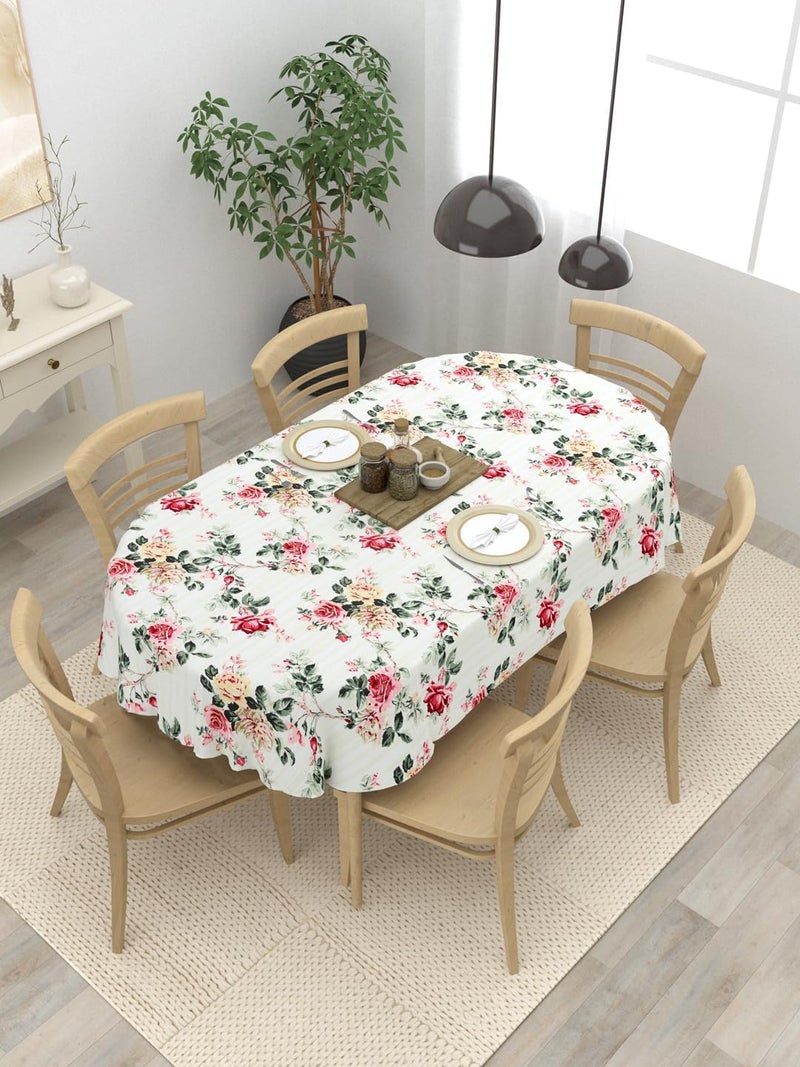 كلاسيكو غطاء طاولة طعام بيضاوي لـ 6 أشخاص من ماركة Clasico؛ مقاسات: 60×90 بوصة؛ المادة: القطن؛ تصميم: Floral Nest - Image 1