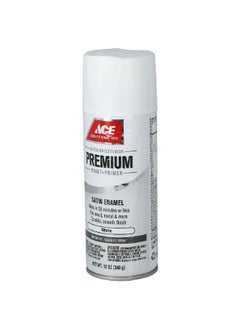 ACE Premium Paint Plus Prime Satin Enamel Spray White 12 oz I1373646A  - Image 2