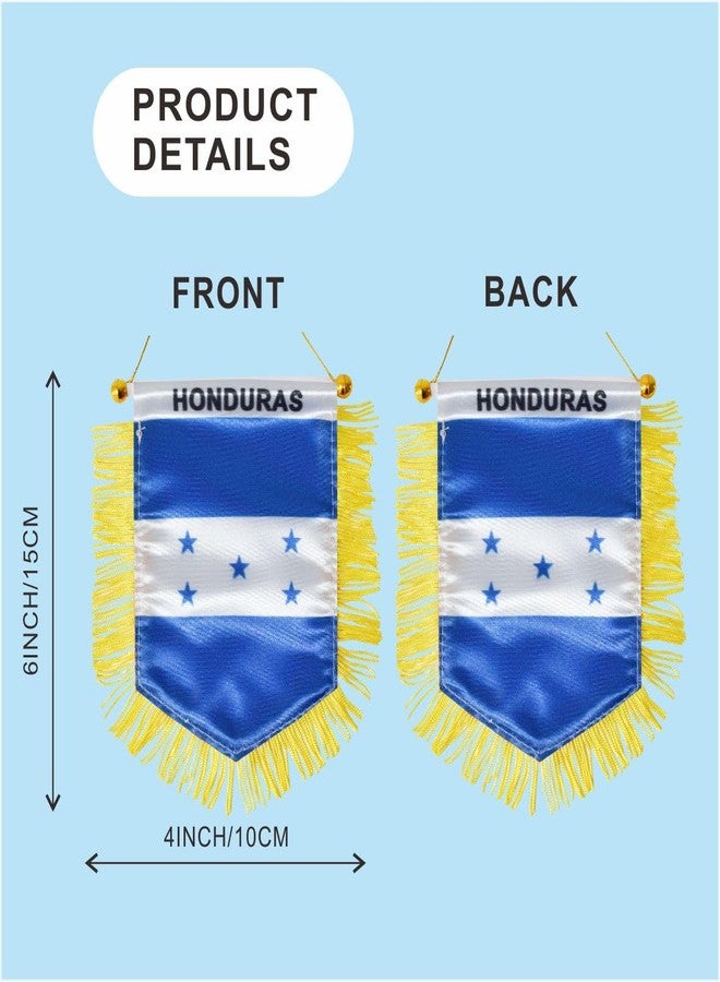 Ckexin Honduras Hanging Flag with Suction Cup Double Sided Mini 4x6 Inch Honduran Banner Decorations for Car Home Wall Door Window - Image 2