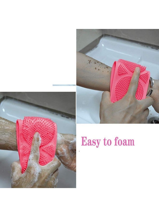 CHEM-AB ENTEREPIRSE Double Side Shower Exfoliating Belt Removes Bath Towel body scrubber belt Silicone Body Back Scrubber for bathing - Image 5
