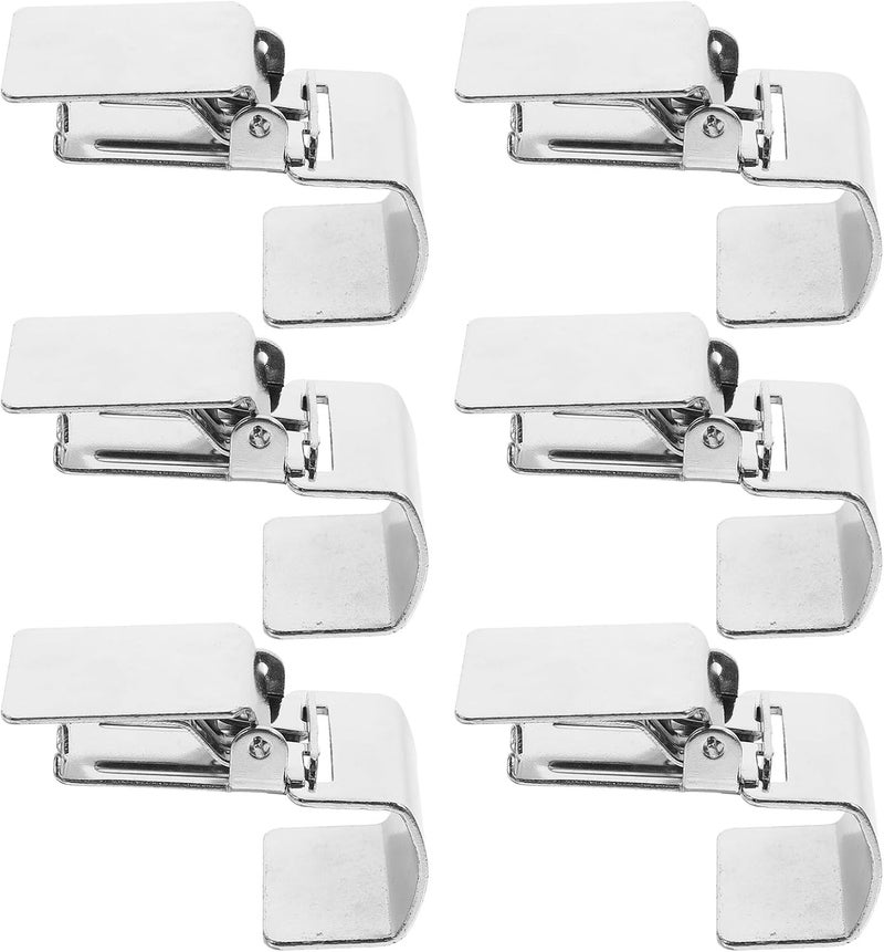Garneck 6pcs Stainless Steel Rug Clips Carpet Quilt Clamps Tapestry Holder for Hanging Rugs and Curtains Silver Carpet Display Clamps for Home Décor - Image 1