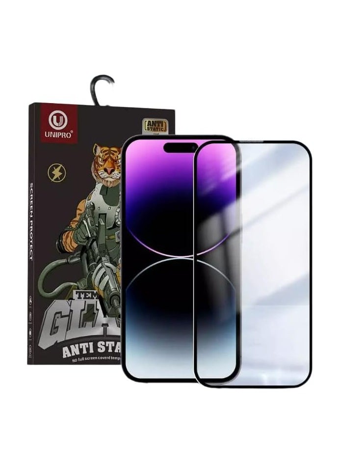 Unipro unipro 3D Tempered Glass for iPhone 14 Pro – Full Glue, Anti-Static, 9H Hardness, Ultra Clear  - Image 1