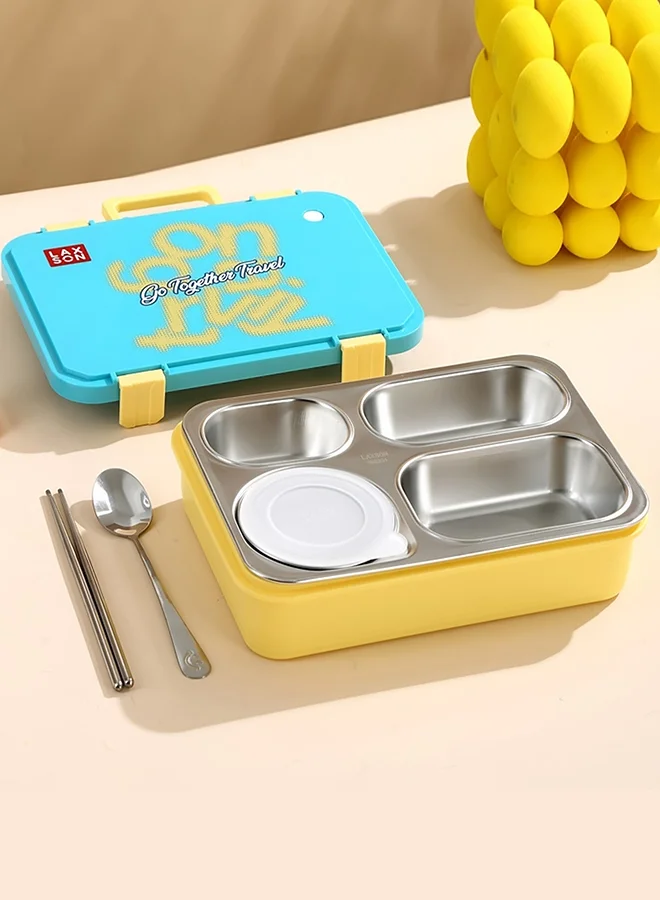 ليتل سربرايز بوكس Little Surprise Box, Teal Travel theme Stainless Steel Tiffin/Lunch Box for Kids and Adults