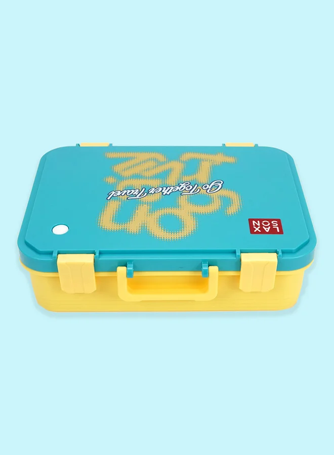 LITTLE SURPRISE BOX Little Surprise Box, Teal Travel theme Stainless Steel Tiffin/Lunch Box for Kids and Adults