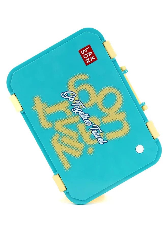 LITTLE SURPRISE BOX Little Surprise Box, Teal Travel theme Stainless Steel Tiffin/Lunch Box for Kids and Adults