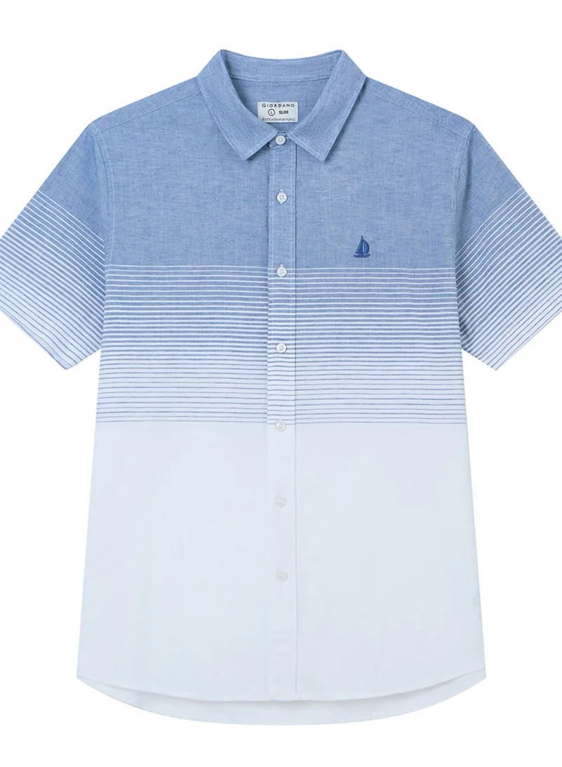 GIORDANO  Men's Slim Linen Lyocell Signature Shirt for Men | Best Price UAE