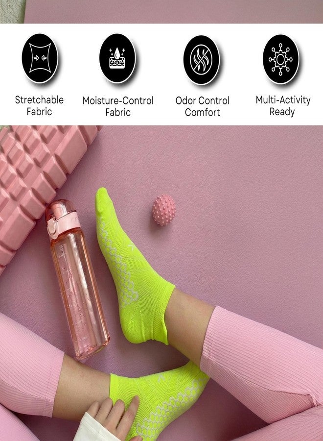 BADOWL Align Yoga Sports Socks for Men & Women | Non-Slip Anti Skid Grip | Cushioned Cotton Comfort | Ideal for Yoga Gym Exercise Walking (3) - Image 4