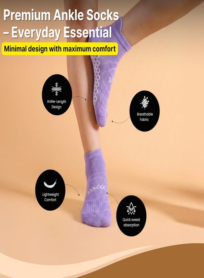 BADOWL Align Yoga Sports Socks for Men & Women | Non-Slip Anti Skid Grip | Cushioned Cotton Comfort | Ideal for Yoga Gym Exercise Walking (3) - Image 3