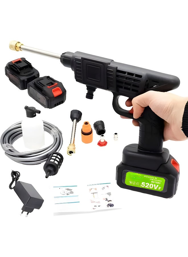 High-Pressure  Electric Car Washer Dual Battery Portable | Cordless Lithium Power Wash Gun with Foam Pot & Charger - Image 2