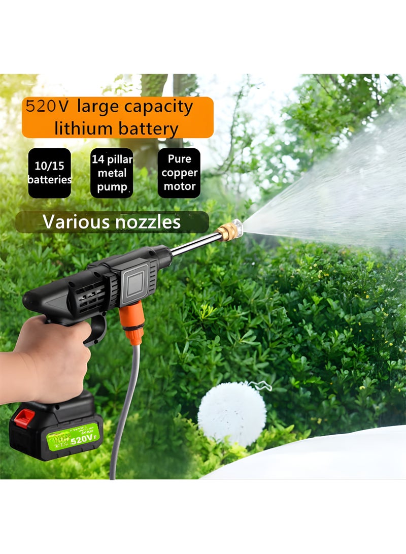 High-Pressure  Electric Car Washer Dual Battery Portable | Cordless Lithium Power Wash Gun with Foam Pot & Charger - Image 3