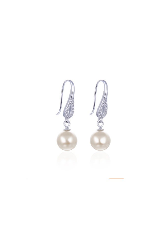 Sterling silver earrings,Pearl earrings,Light luxury earrings,1 pair 2pcs - Image 1