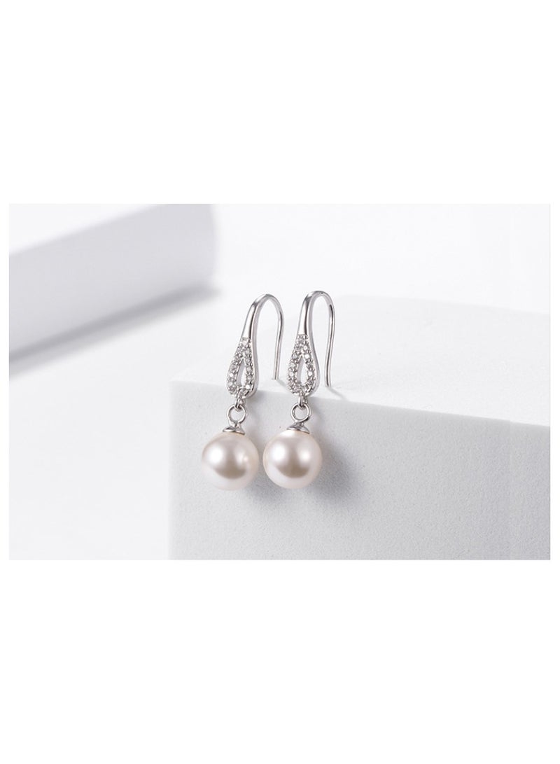 Sterling silver earrings,Pearl earrings,Light luxury earrings,1 pair 2pcs - Image 4