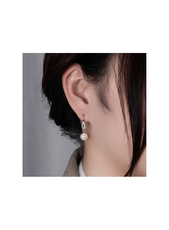 Sterling silver earrings,Pearl earrings,Light luxury earrings,1 pair 2pcs - Image 2