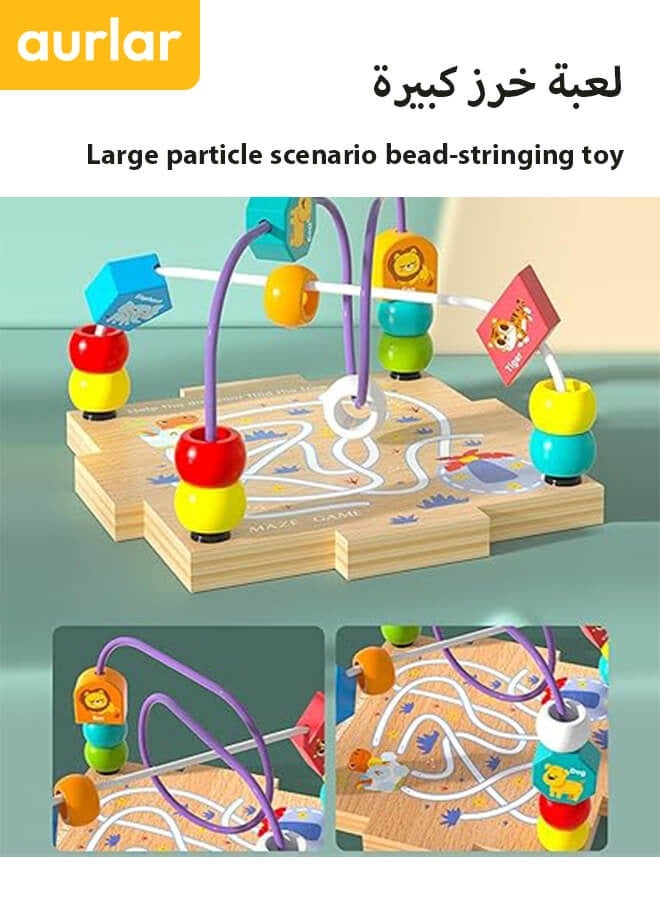 الأورلار لعبة مكعب خشبي للأطفال 6 في 1، ألعاب لوح أنشطة حسية على طريقة منتسوري، لعبة المتاهة متعددة الوظائف لتطابق الأشكال - Image 5
