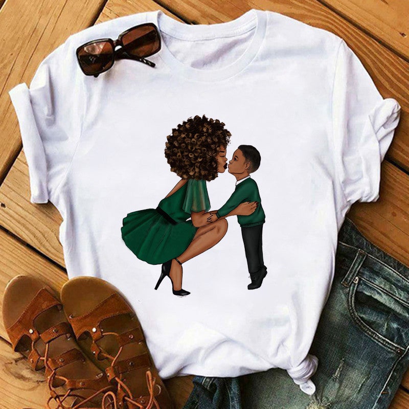 [Same day] cross-border supply of T-shirt printed T-shirt women's short-sleeved women's clothing - Image 1
