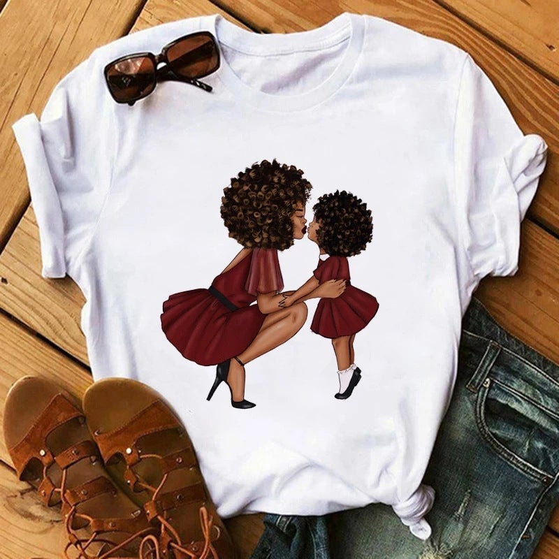 [Same day] cross-border supply of T-shirt printed T-shirt women's short-sleeved women's clothing - Image 2