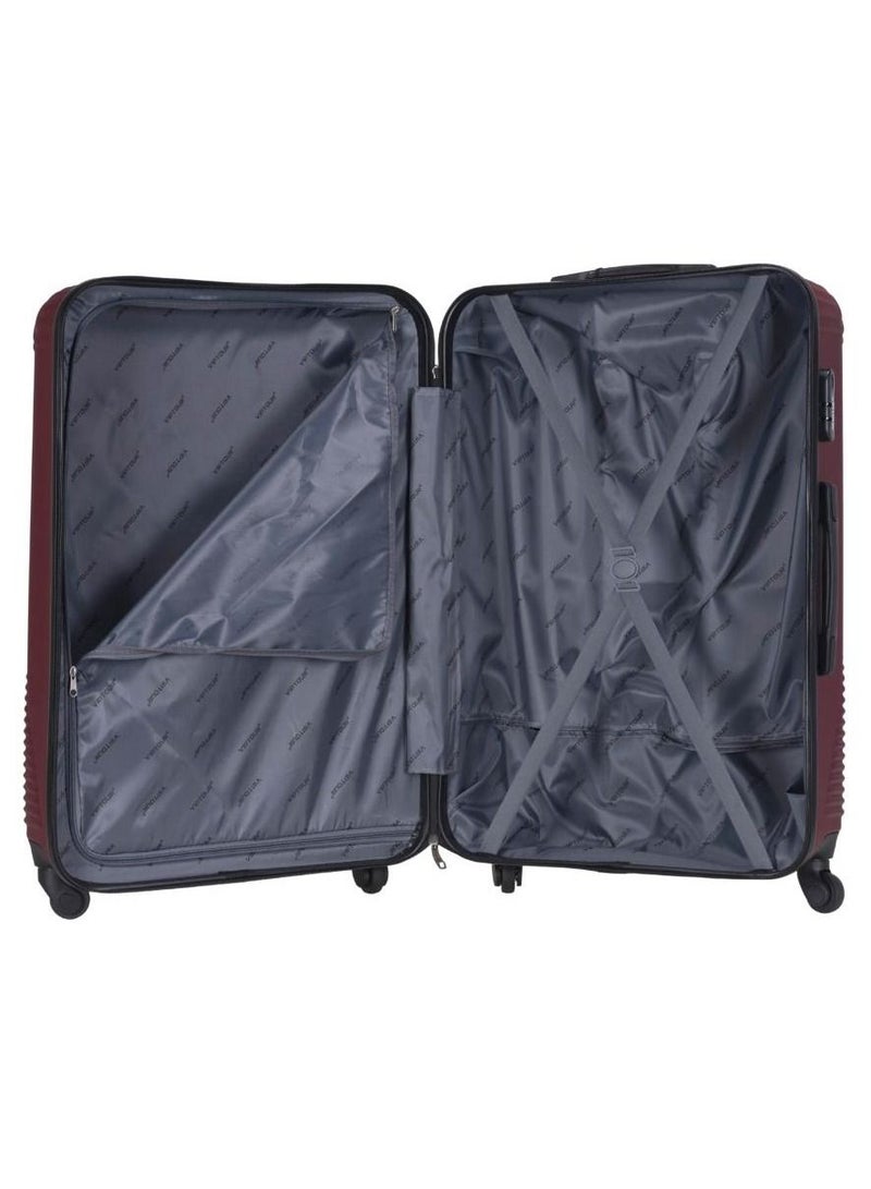VIPTOUR 3-Piece ABS Hardside Trolley Luggage Set, Spinner Wheels with Number Lock 20/24/28 Inches - Burgundy  - Image 5