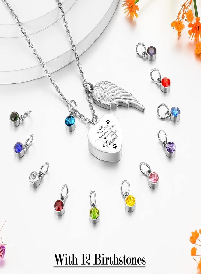 XIUDA Heart Cremation Jewelry for Ashes Urn Necklace with Birthstones Ash Necklace Memorial Cremation Necklace - Image 4
