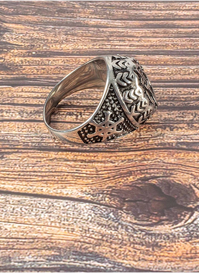 The Black Pearl Accessories Ship Anchor Silver Stainless Steel Ring For Him Size 10  - Image 4