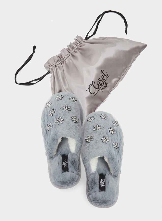Closet Embellished Detail Padded Bedroom Slippers - Image 3